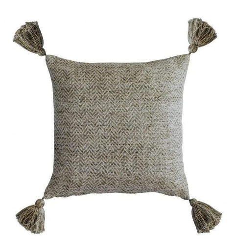 Herringbone PET Tassel Cushion Natural Accessories Regency Studio 