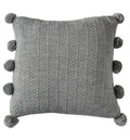 Herringbone Pom Pom Cushion Grey Accessories Regency Studio 