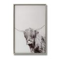 Highland Cow Left Facing Glass Image with Silver Frame Accessories Hill Interiors 