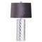 Honey Comb Silver Table Lamp With Grey Velvet Shade Lighting Hill Interiors 