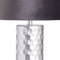 Honey Comb Silver Table Lamp With Grey Velvet Shade Lighting Hill Interiors 