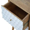 Honeycomb Carved Bedside with 2 Drawers Sleeping Artisan Furniture 
