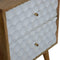 Honeycomb Carved Bedside with 2 Drawers Sleeping Artisan Furniture 