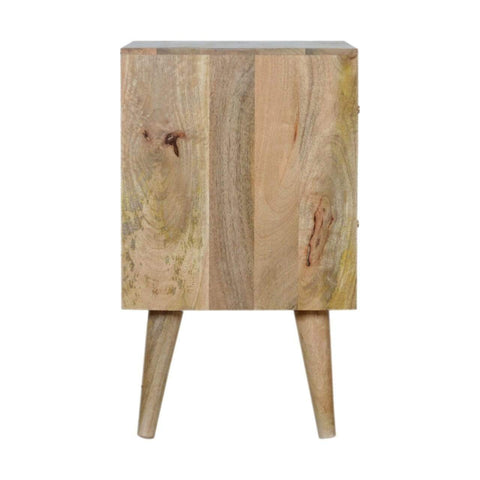 Honeycomb Carved Bedside with 2 Drawers Sleeping Artisan Furniture 