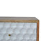 Honeycomb Carved Bedside with 2 Drawers Sleeping Artisan Furniture 