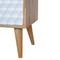 Honeycomb Carved Bedside with 2 Drawers Sleeping Artisan Furniture 