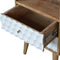 Honeycomb Carved Bedside with Open Slot Sleeping Artisan Furniture 