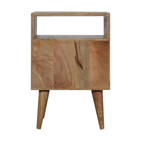 Honeycomb Carved Bedside with Open Slot Sleeping Artisan Furniture 