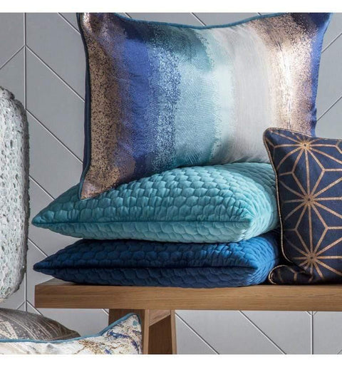 Honeycomb Quilted Cushion Duckegg Accessories Regency Studio 