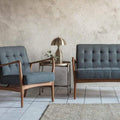 Humber 2 Seater Sofa Dark Grey Linen W1170 x D660 x H775mm Living Regency Studio 