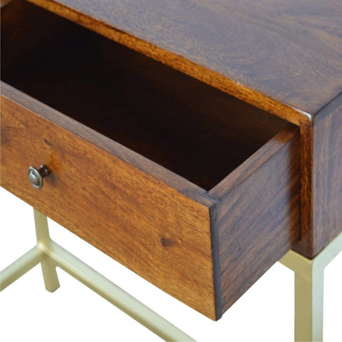 Industrial 2 Drawer Console Table with Iron Base Living Artisan Furniture 