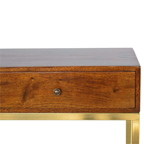 Industrial 2 Drawer Console Table with Iron Base Living Artisan Furniture 