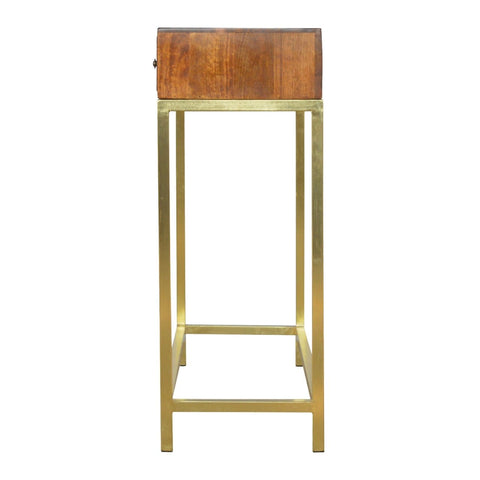 Industrial 2 Drawer Console Table with Iron Base Living Artisan Furniture 