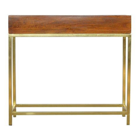 Industrial 2 Drawer Console Table with Iron Base Living Artisan Furniture 