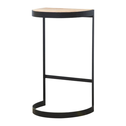 Industrial End Table with Wooden Top Living Artisan Furniture 