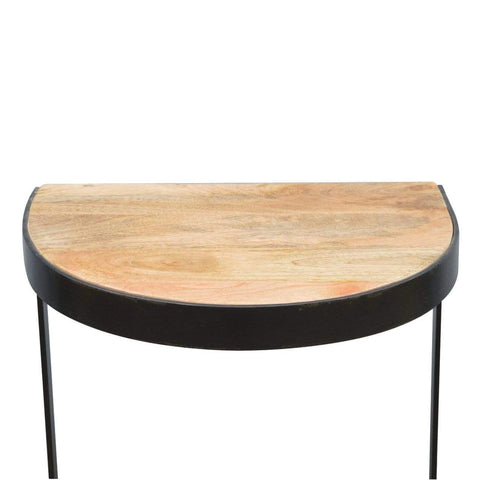 Industrial End Table with Wooden Top Living Artisan Furniture 