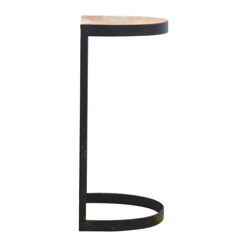 Industrial End Table with Wooden Top Living Artisan Furniture 