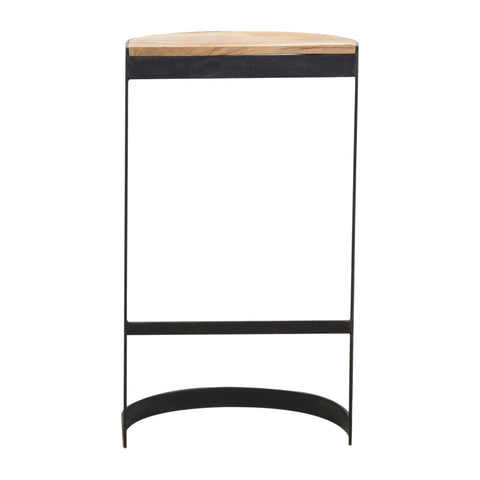 Industrial End Table with Wooden Top Living Artisan Furniture 