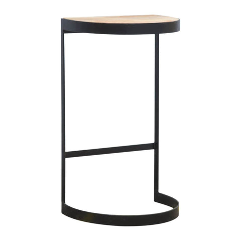 Industrial End Table with Wooden Top Living Artisan Furniture 