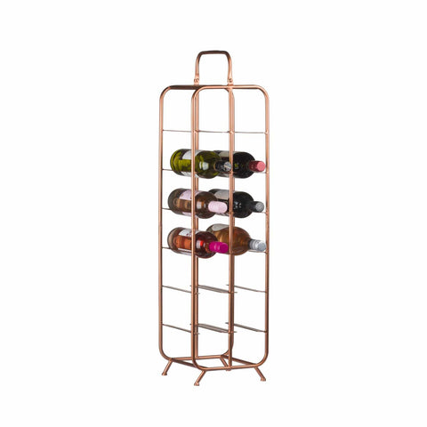 Industrial Inspired Copper Finished 12 Bottle Wine Holder Dining Hill Interiors 