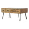 Iron Base Coffee Table with 4 Drawers Living Artisan Furniture 