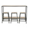 Iron Kitchen Table with 3 Nesting Stools Dining Artisan Furniture 