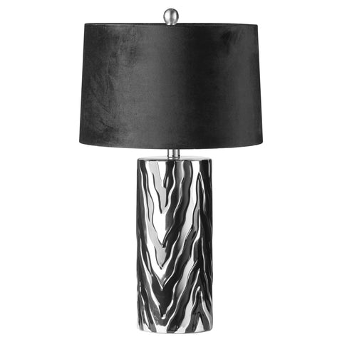 Jaspa Table Lamp With Black Velvet Shade Lighting Hill Interiors 