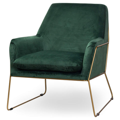 Kariss Framed Emerald Green Velvet Club Chair Living Hill Interiors 