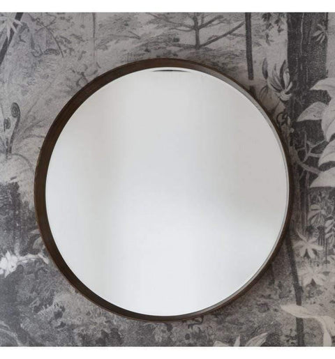 Keaton Round Mirror Walnut Living Regency Studio 