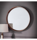 Keaton Round Mirror Walnut Living Regency Studio 