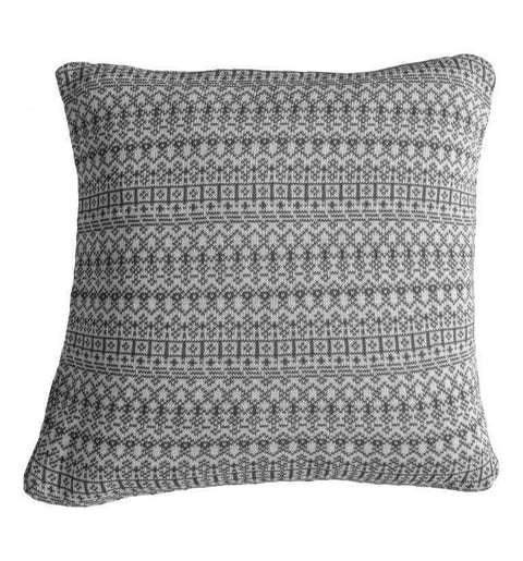 Knitted Fairisle Cushion Grey Accessories Regency Studio 