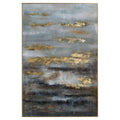 Large Abstract Grey And Gold Glass Image With Gold Frame Accessories Hill Interiors 
