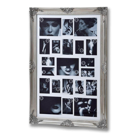 Large Antique Silver Ornate Multi Photo Frame Accessories Hill Interiors 