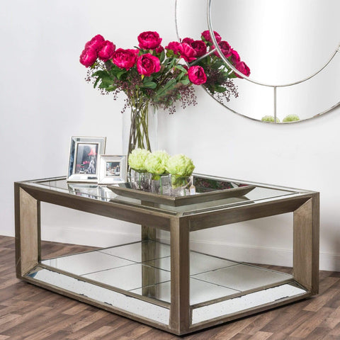 Large Augustus Mirrored Coffee Table Living Hill Interiors 