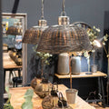 Large Black Orla Wicker Pendant Light Lighting Hill Interiors 