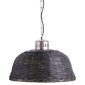 Large Black Orla Wicker Pendant Light Lighting Hill Interiors 