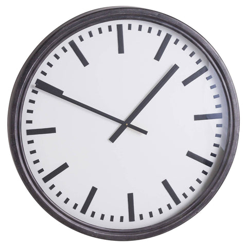 Large Black Station Clock Accessories Hill Interiors 