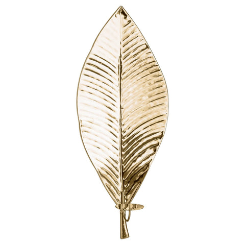 Large Brass Leaf Wall Hanging Candle Holder Accessories Hill Interiors 