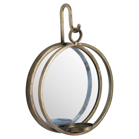 Large Bronze Wall Hanging Mirrored Candle Holder Accessories Hill Interiors 