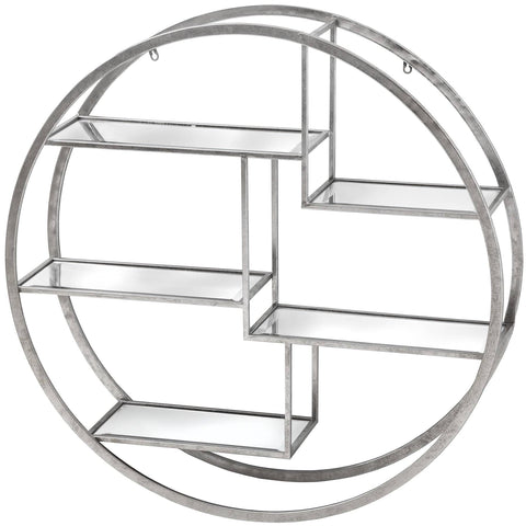 Large Circular Silver Wall Hanging Multi Shelf Living Hill Interiors 