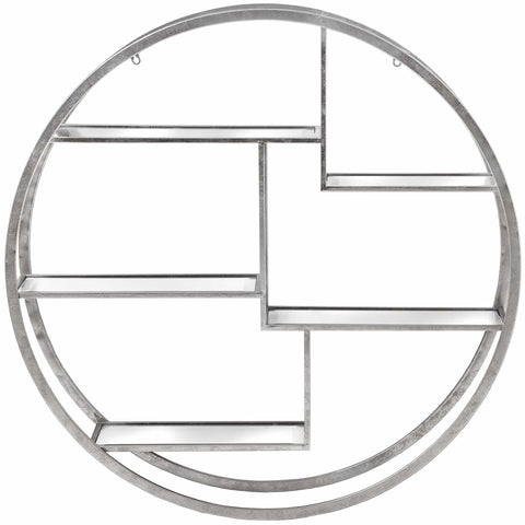 Large Circular Silver Wall Hanging Multi Shelf Living Hill Interiors 