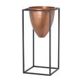 Large Copper Bullet Planter On Black Frame Accessories Hill Interiors 