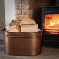 Large Copper Log Bucket Accessories Hill Interiors 