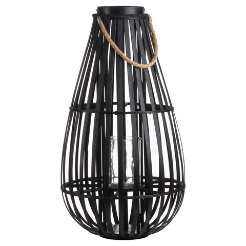 Large Floor Standing Domed Wicker Lantern With Rope Detail Accessories Hill Interiors 