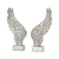Large Freestanding Antique Silver Angel Wings Ornament Accessories Hill Interiors 