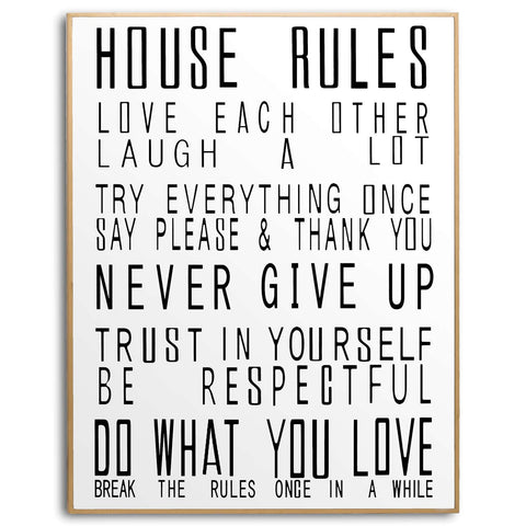 Large Glass House Rules Wall Art Accessories Hill Interiors 
