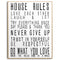 Large Glass House Rules Wall Art Accessories Hill Interiors 