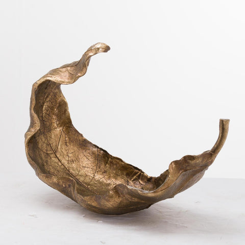 Large Gold Curled Leaf Sculpture Accessories Hill Interiors 