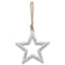 Large Silver Wooden Star Hanging Decoration Accessories Hill Interiors 