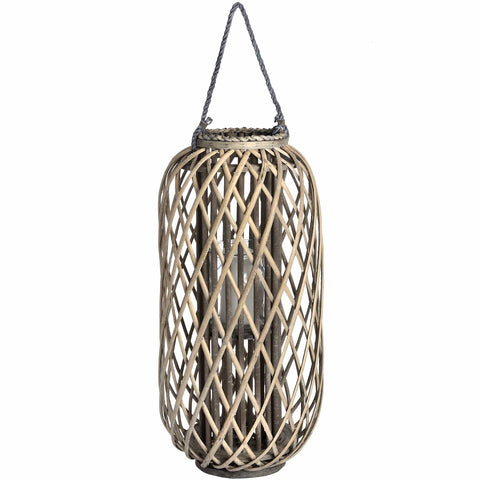Large Standing Wicker Lantern Accessories Hill Interiors 